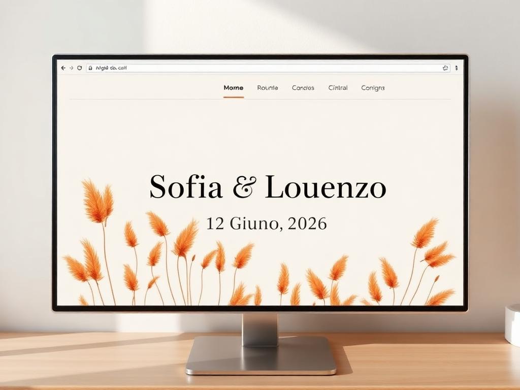 Esempio sito matrimonio stile Boho